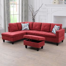 Red Flannel Living Room Sofa Set