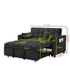 Modern Velvet Loveseat Futon Sofa Couch w/Pullout Bed,Small Love Seat Lounge Sofa w/Reclining Backrest,Toss Pillows, Pockets,Furniture for Living Room