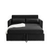 MH" Sleeper Sofa Bed w/USB Port, 3-in-1 adjustable sleeper with pull-out bed, 2 lumbar pillows and side pocket