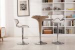 Masaccio Upholstery Airlift Adjustable Swivel Barstool with Chrome Base, Set of 2, White