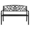 50" Iron&PVC Outdoor Courtyard Decoration Park Leisure Bench