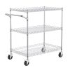 VEVOR 3-Tier Utility Cart Rolling Cart on Wheels 30"x18"x32.4" 661 LBS 6 Hooks