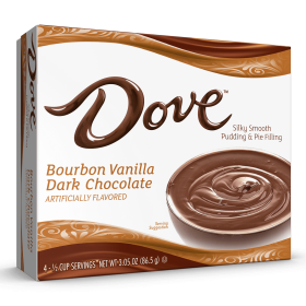 Dove Bourbon Vanilla Dark Chocolate Instant Pudding Mix and Pie Filling, 4 Servings, 3.03 oz