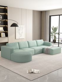 133.84*70.86 Modular Sectional Sofa Sleeper Couch, Sectional Sofa with Chaise and Ottoman, Convertible U Shaped Modular Sofa Set. Compressed spon