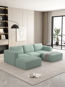 104.32*66.92 Modular Sectional Sofa Sleeper Couch, Sectional Sofa with Chaise and Ottoman, Convertible U Shaped Modular Sofa Set. Compressed spon