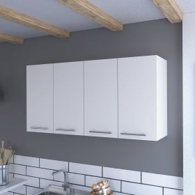 Kitchen Cabinet Durham, Four Doors, White Finish