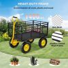 VEVOR Steel Garden Cart, Heavy Duty 1400 lbs Capacity, with Removable Mesh Sides to Convert into Flatbed