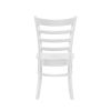 White Finish Dining Chairs Set of 2 Wooden Ladder-Back Casual Farmhouse Style Kitchen Dining Room Furniture