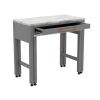 Light Gray Counter Height Table w NESTED TABLE Dining Room Furniture Faux Marble Top Table