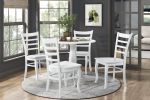 White Finish Dining Chairs Set of 2 Wooden Ladder-Back Casual Farmhouse Style Kitchen Dining Room Furniture