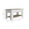 Karmen 1-Shelf Lid Top Storage Table Light Oak and White