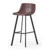 Set of 2 30" Dax Faux Leather Barstool Brown