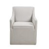 Slipcover Dining Arm Chair with Casters