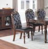 Formal 1pc Dining Table Only Brown Finish Antique Design Rubberwood Dining Room Furniture