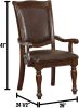 Glorious Classic Traditional Dining Chairs Cherry Solid wood Leatherette Cushion Seat Set of 2pc Arm Chairs Turned Legs Kitchen Dining Room