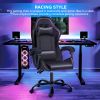 YSSOA Racing Video Backrest and Seat Height Recliner Gaming Office High Back Computer Ergonomic Adjustable Swivel Chair, Without footrest, Black