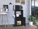 Napenthe 1-Shelf Kitchen Cart with Caster Black Wengue