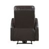 Power Reclining Chair 1pc Brown Faux Leather Upholstered Modern Contemporary Power Motion Reclining