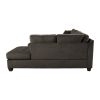 2-Piece Reversible Sectional with Chaise Tufted Detail Chocolate Microfiber Upholstered Modern Living Room Furniture