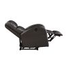 Power Reclining Chair 1pc Brown Faux Leather Upholstered Modern Contemporary Power Motion Reclining