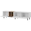 Modern TV Stand for 80'' TV with 3 Doors, Media Console Table, Entertainment Center with Large Storage Cabinet for Living Room, Bedroom