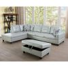 Silver Green Semi PU Synthetic Leather 3-Piece Couch Living Room Sofa Set