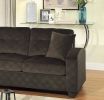 2-Piece Reversible Sectional with Chaise Tufted Detail Chocolate Microfiber Upholstered Modern Living Room Furniture