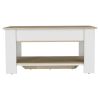 Karmen 1-Shelf Lid Top Storage Table Light Oak and White