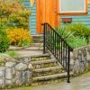 Matte Black Outdoor 4 Level Iron Handrail