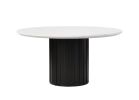 ACME Jaramillo Round Dining Table, Engineering Marble Top & Black Finish DN02141