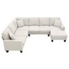 [VIDEO provided] [New] 108*85.5" Modern U Shape Sectional Sofa, 7 Seat Fabric Sectional Sofa Set with 3 Pillows Included for Living Room, Apartment