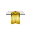 Tempered Glass Top Coffee Table with Gold Mirror Finish Stainless Steel Base