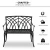 38in Outdoor Orchid Back Aluminum Bench Black