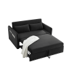 MH" Sleeper Sofa Bed w/USB Port, 3-in-1 adjustable sleeper with pull-out bed, 2 lumbar pillows and side pocket