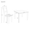 5 Piece Dining Table Set Industrial Wooden Kitchen Table and 4 Chairs for Dining Room (Grey)