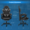 YSSOA Racing Video Backrest and Seat Height Recliner Gaming Office High Back Computer Ergonomic Adjustable Swivel Chair, With footrest, Black/Grey