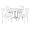 5 Pieces Dining Table and Chairs Set for 4 Persons; Kitchen Room Solid Wood Table with 4 Chairs