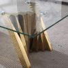 Tempered Glass Top Coffee Table with Gold Mirror Finish Stainless Steel Base