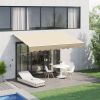 Outsunny 10' x 8' Retractable Awning, Patio Awnings, Sunshade Shelter w/ Manual Crank Handle, UV & Water-Resistant Fabric and Aluminum Frame for Deck