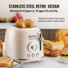 SKYSHALO 2 Slice Stainless Steel Toaster Cancel Defrost Bagel with Removable Crumb