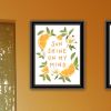 Trendy Decor 4U "Sunshine on My Mind- Oranges" Framed Wall Art for Living Room, Wall Art Print for Home Decor, Bedroom Wall Art by House Fenway