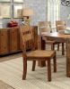 Dark Oak Rustic Style Solid wood Kitchen Set of 2pc Dining Chairs Panel Back Chairs Dining Room