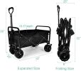 YSSOA Heavy Duty Folding Portable Cart Wagon with 7\'\' Widened All-Terrain Wheels Prevent to Sinking in The Sand