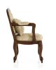 Queen Anne Style Legs Traditional Accent Chair w Pillow Beige Fabric Dark Cherry Solid wood Padded Seat 1pc Arm Chair