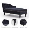 58" Velvet Chaise Lounge; Button Tufted Right Arm Facing Lounge Chair with Nailhead Trim & Solid Wood Legs for Living Room or Office;  Sleeper Lounge