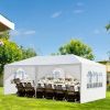 10'x20' Outdoor Party Tent with 6 Removable Sidewalls; Waterproof Canopy Patio Wedding Gazebo; White