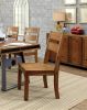 Dark Oak Rustic Style Solid wood Kitchen Set of 2pc Dining Chairs Panel Back Chairs Dining Room