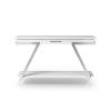 Contemporary Style White 1pc Sofa Table High Gloss Finish Chrome Frame Console Table Gorgeous Living Room Furniture