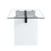 Large modern simple rectangular glass table, which can accommodate 6-8 people