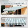 Outsunny 12' x 10' Retractable Awning Patio Awnings Sun Shade Shelter with Manual Crank Handle